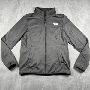 The North Face Womens Gray Full Zip Fleece Lined Softshell Jacket Medium Gray